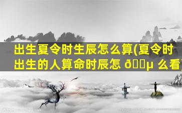 出生夏令时生辰怎么算(夏令时出生的人算命时辰怎 🐵 么看)